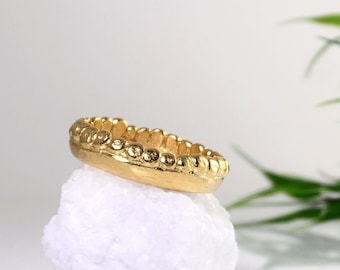 Gold band ring Boho gold ring Stacking ring Delicate gold ring Dainty ring Bohemian ring Stackable gold band Sterling silver gold vermeil