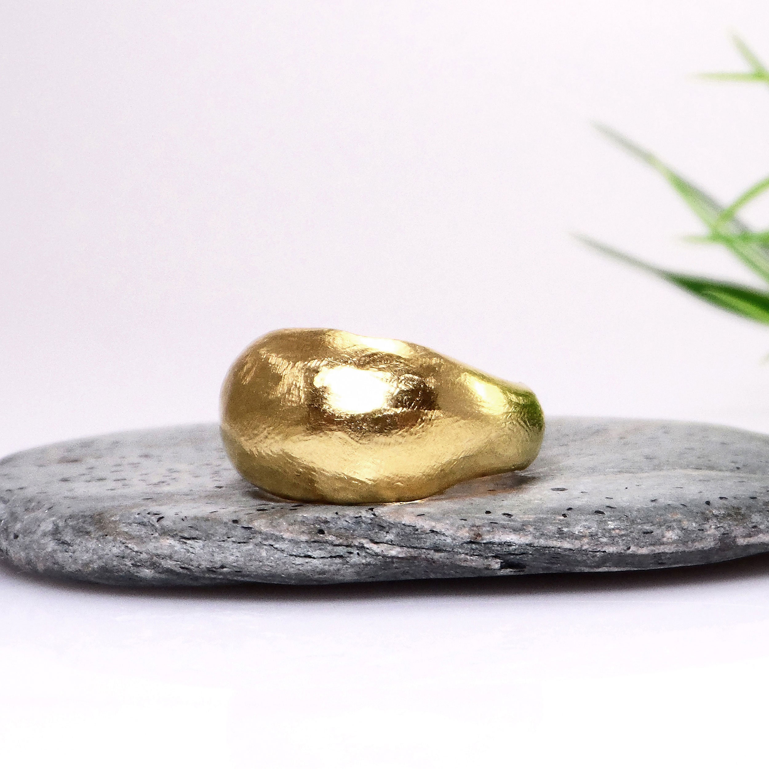 Gold Dome Pinky Ring for Women Chunky Little Finger Ring Gold Dome Pinky Ring for Women Chunky Little Finger Ring