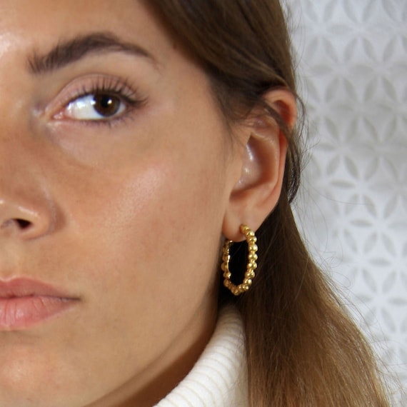 Orecchini Di Bigiotteria Perline Perle Grandi A Cerchio Donna Stock - Foto 7