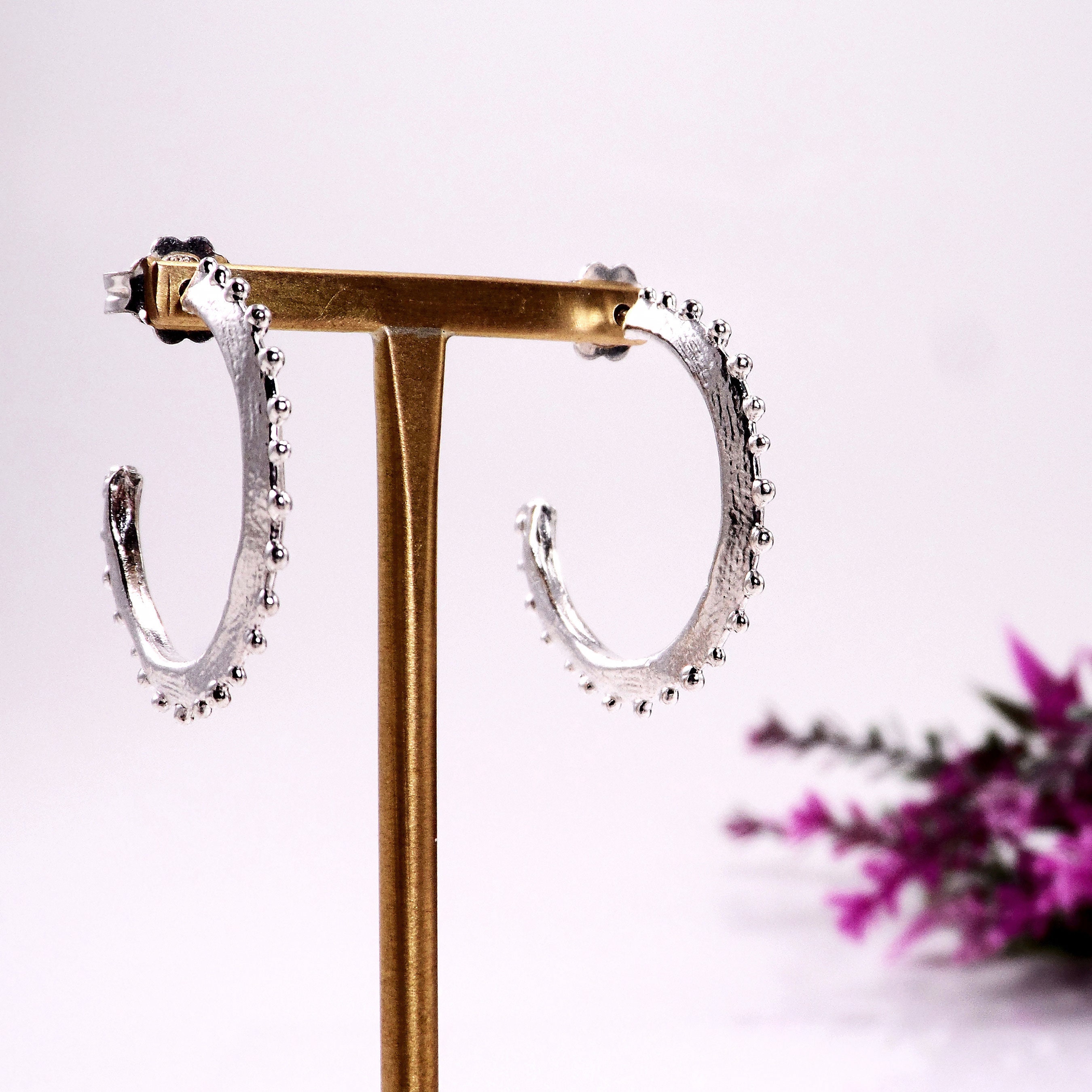 Beaded Silver/Gold Hoop main image 0