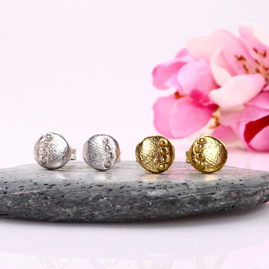 Sterling Silber Ohrstecker Minimalist Ohrstecker Flach Kreis Etsy.de