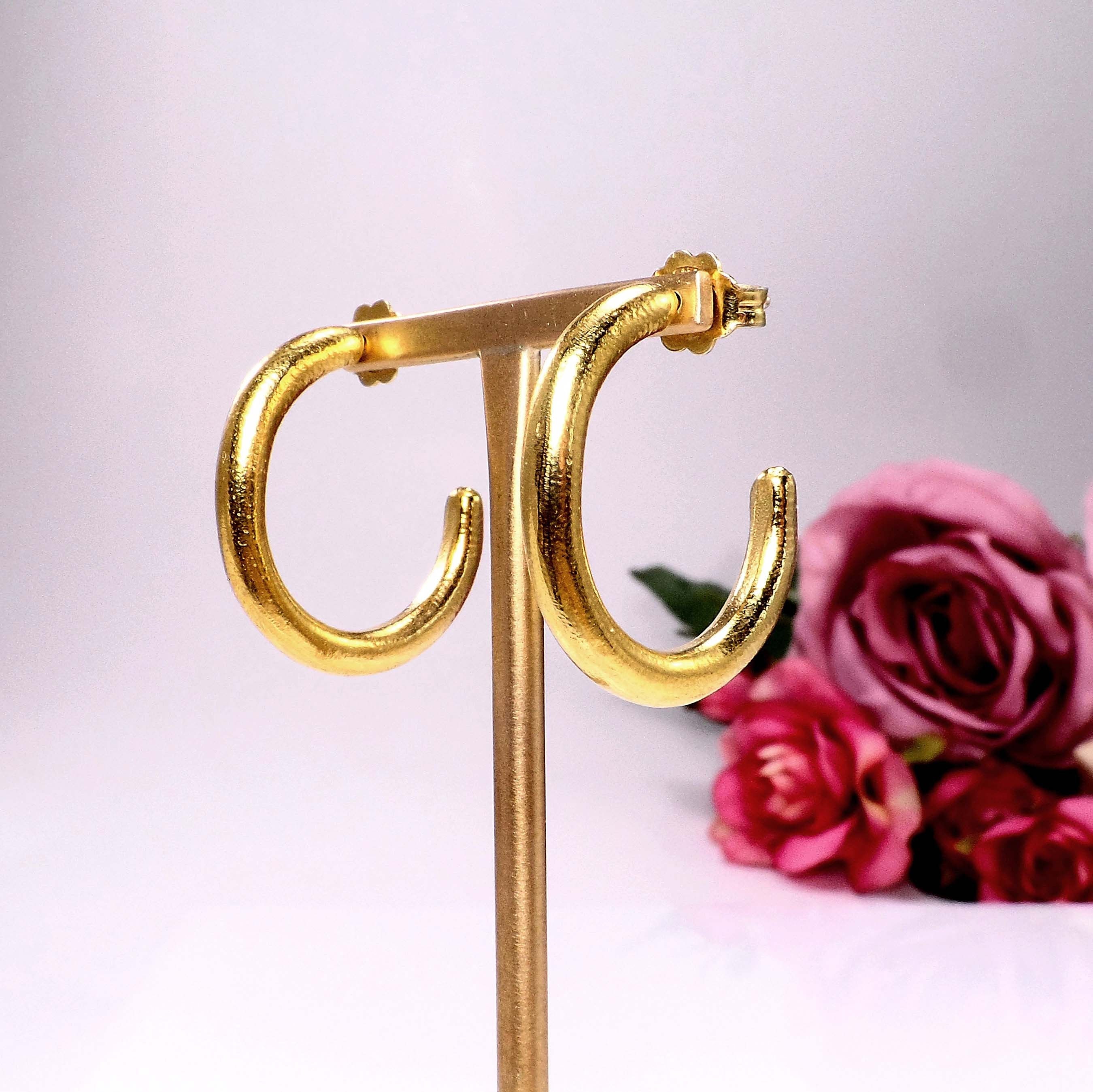 Chunky Ripple Hoop Earrings Cuffs