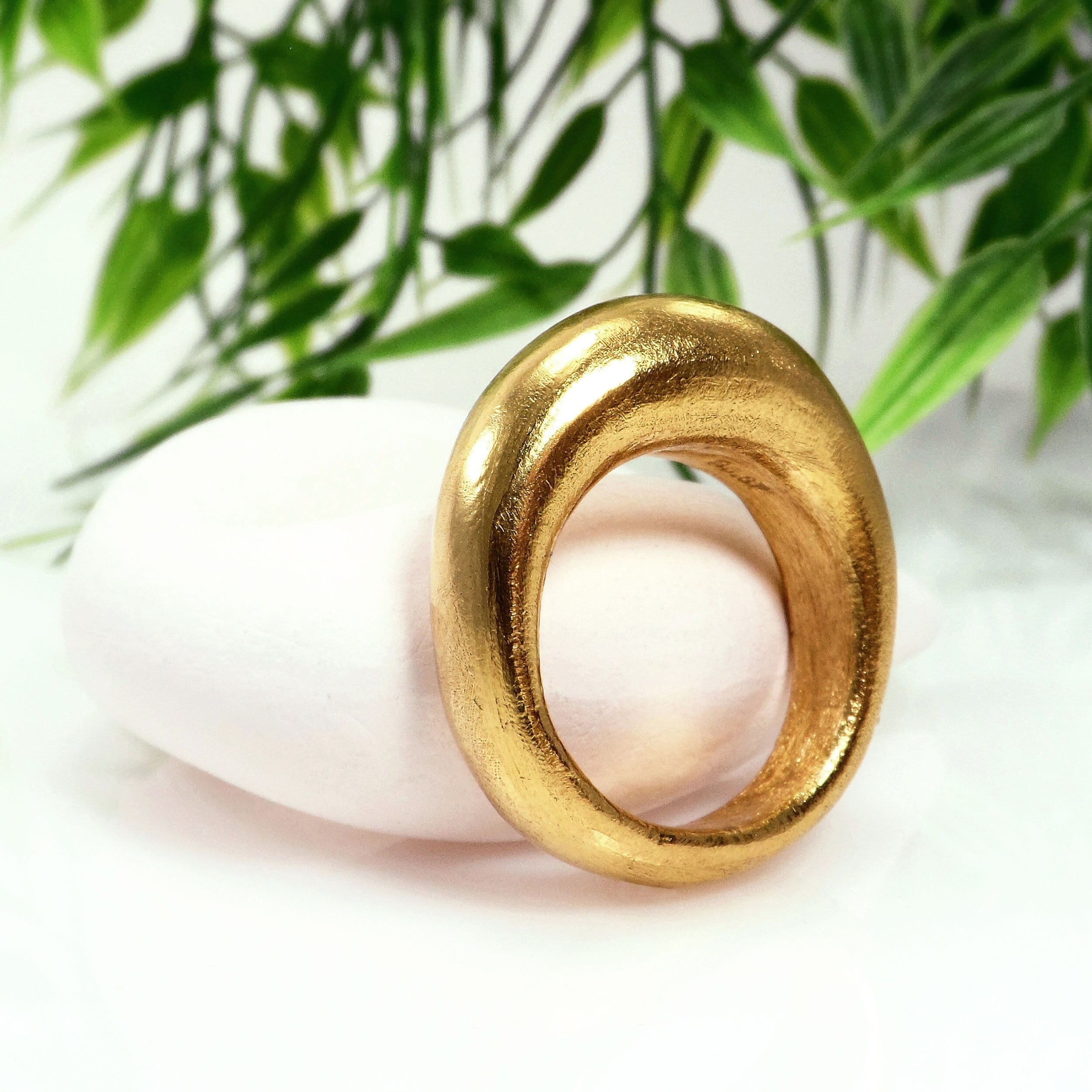Bague En Plaqué Or Style Dôme Avec Décor Cordage - Taille 52 | Occasion, Parfaite Pour Un Look Vintage