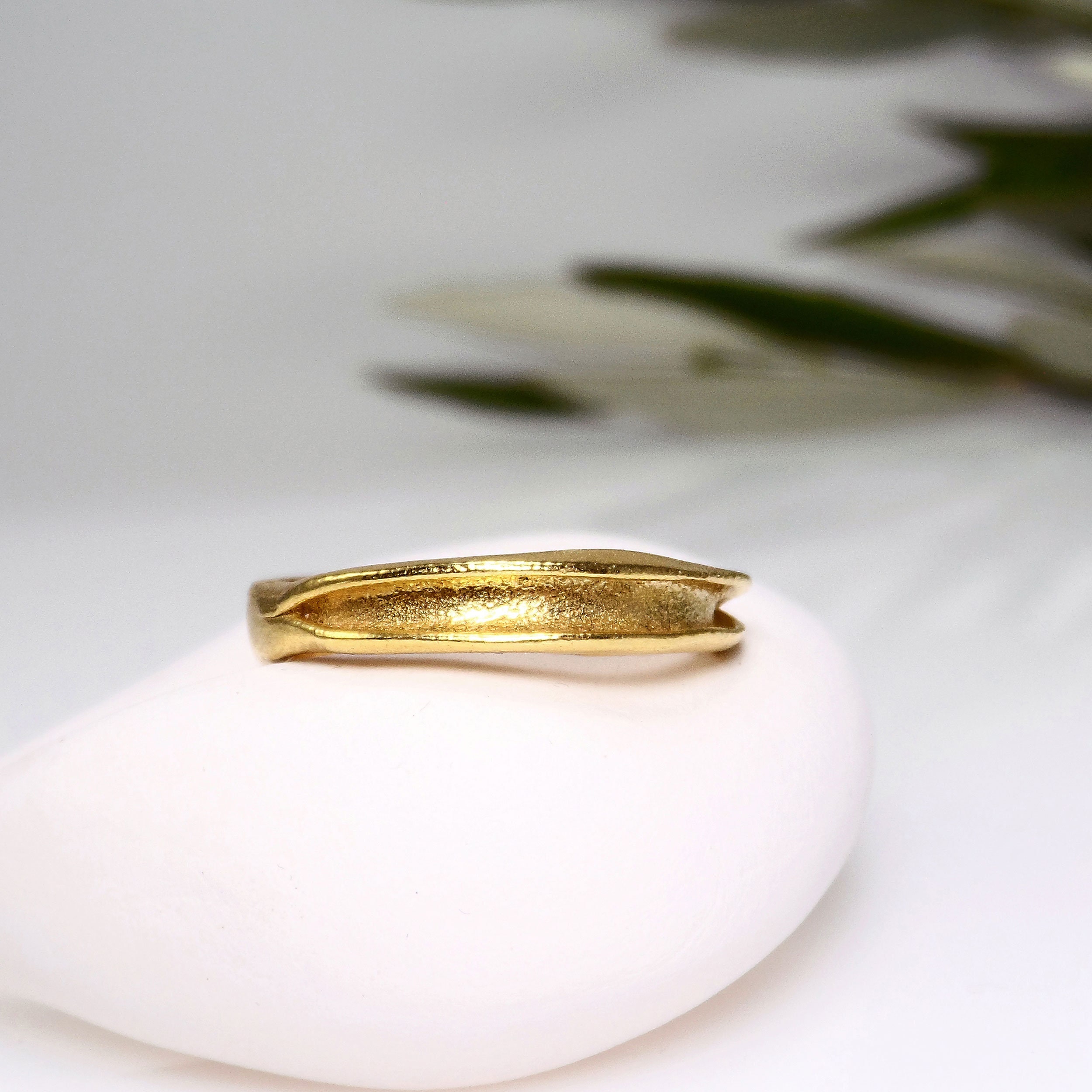 Gold Simple Rimg Organic Gold Ring Simple Gold Ring Minimalist Ring Stackable Gold Band ...
