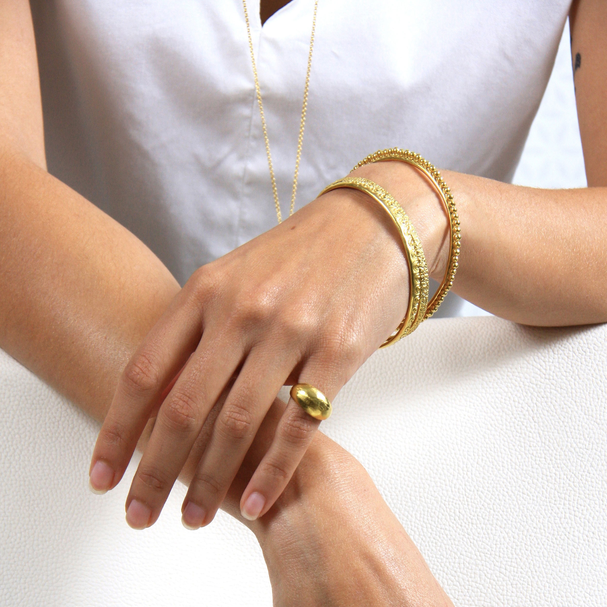 Gold Dome Pinky Ring for Women Chunky Little Finger Ring Gold Dome Pinky Ring for Women Chunky Little Finger Ring