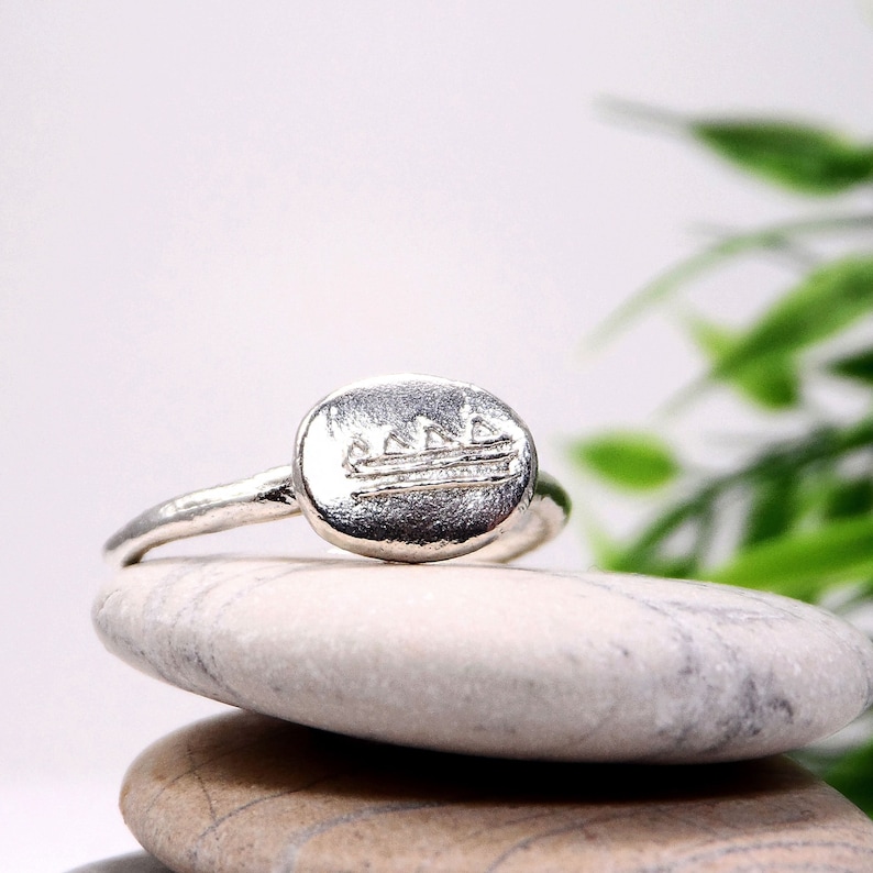 Dainty silver crown ring Delicate stacking ring Tiny ring Minimalist stackable ring Dainty boho ring Symbol ring Simple ring Sterling silver image 1