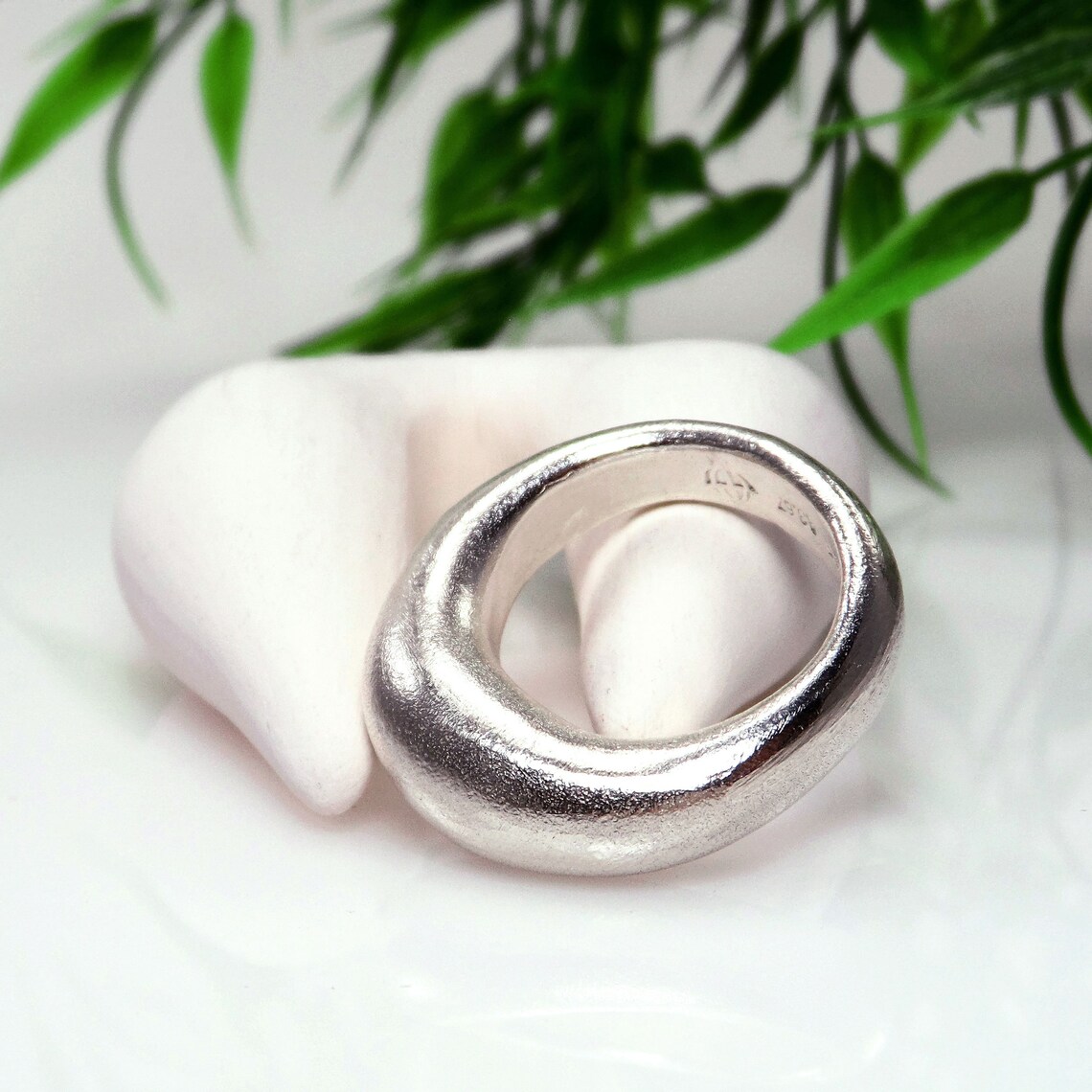 Chunky sterling silver ring for women Bold statement ring Etsy