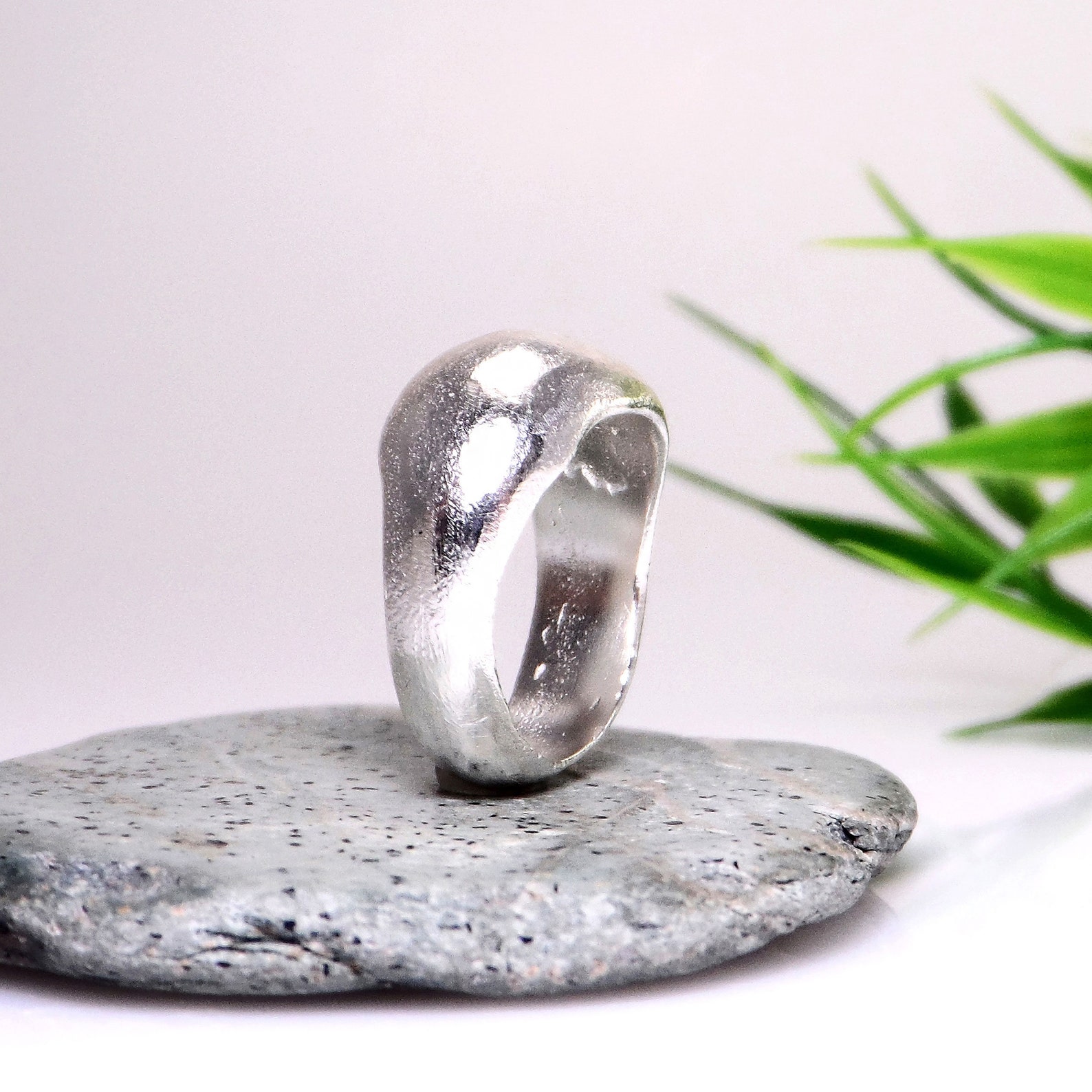 Sterling silver pinky ring for women Chunky Little finger ring Etsy
