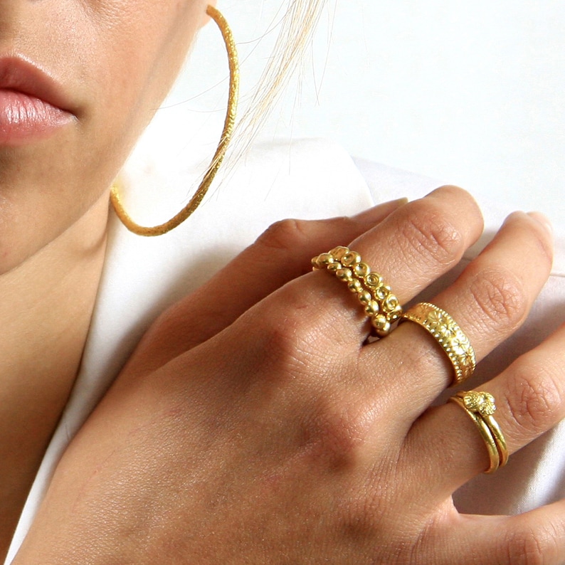 Delicate Stacking Ring Dainty Boho Gold Ring Gold Stack Ring - Etsy