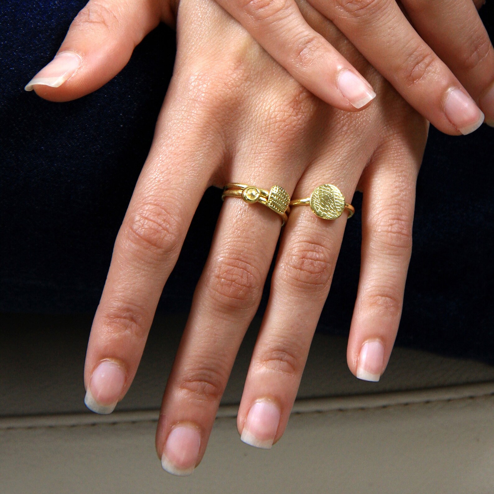 Sterling silver disc ring Round disc ring for women Dainty Etsy