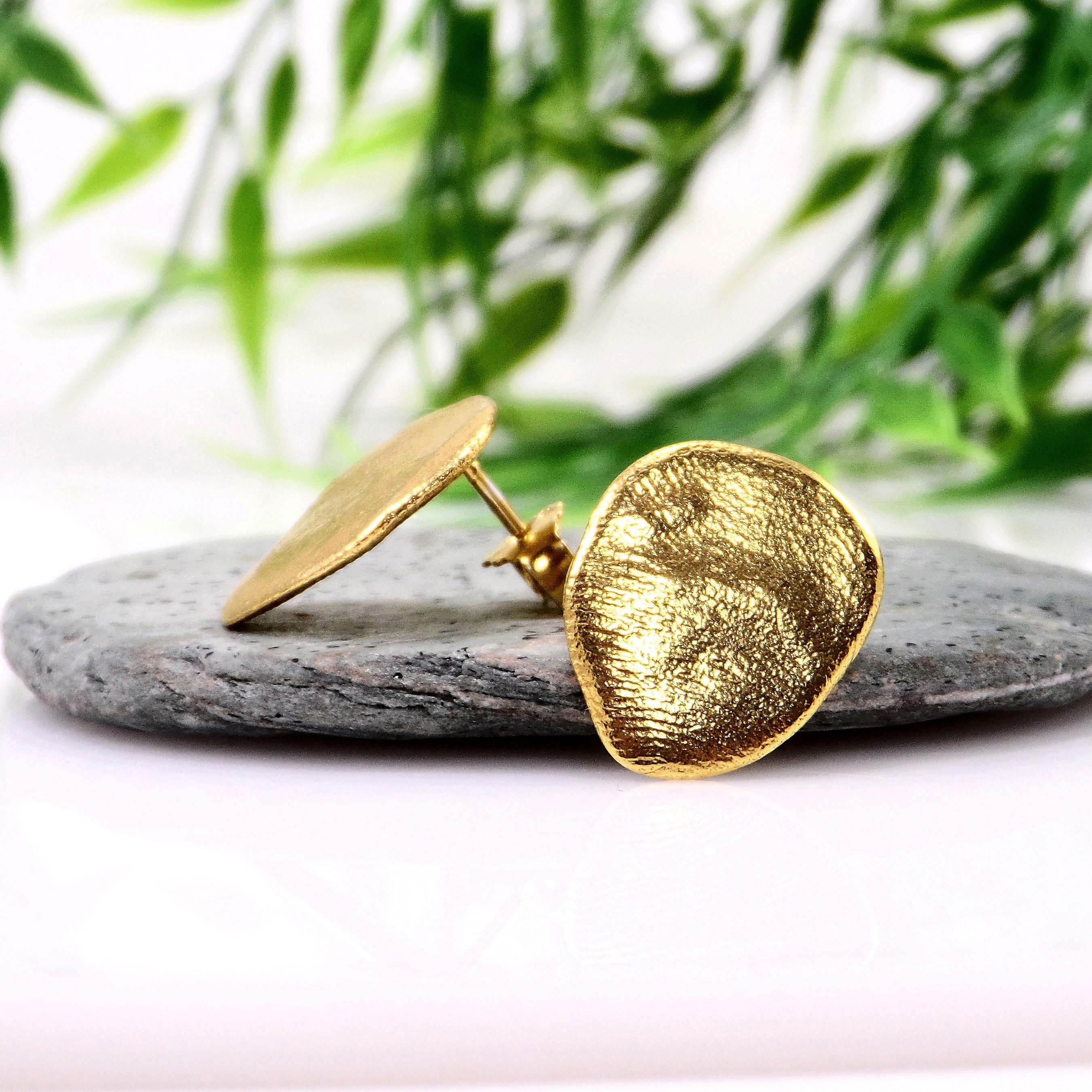 Organic Double Circle Earrings Gold main image 1
