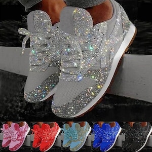 Ladies sequin trainers hotsell