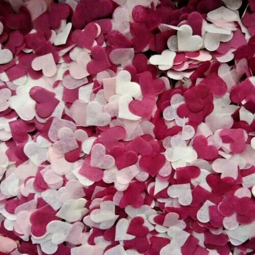 3500 Wedding Confetti Biodegradable MINT GREEN IVORY Paper Hearts FILL 4 CONES 