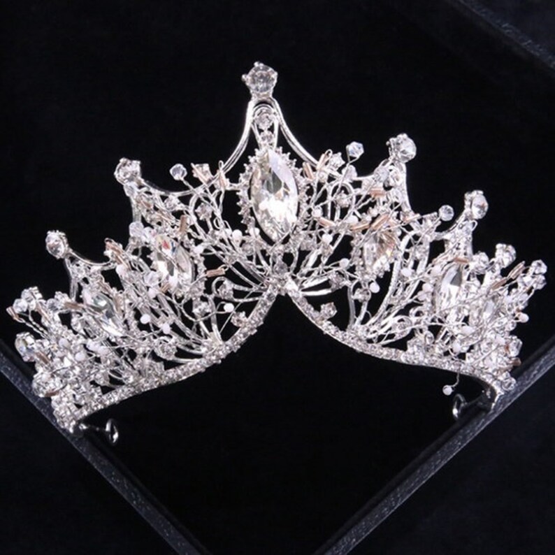 Jessie Baroque Crown Wedding Hair Accessories Gems Bridal Etsy