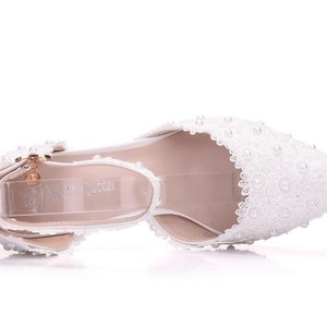 Sonia High Heels White Lace Wedding Shoes - Etsy