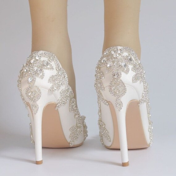 Cindy High Heels Wedding Shoes Rhinestone Wedding Heels Sexy