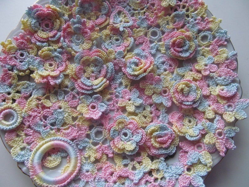 applique and creativity rings 50 crochet lace elements for scrapbooking flowers leafs and doilies decoration