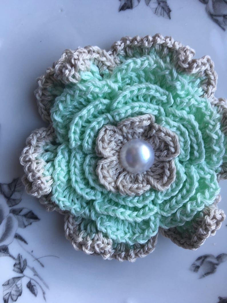 One big crochet flower for creativity Beautiful crochet flower for your inspiration applique and decoration 6 different colors