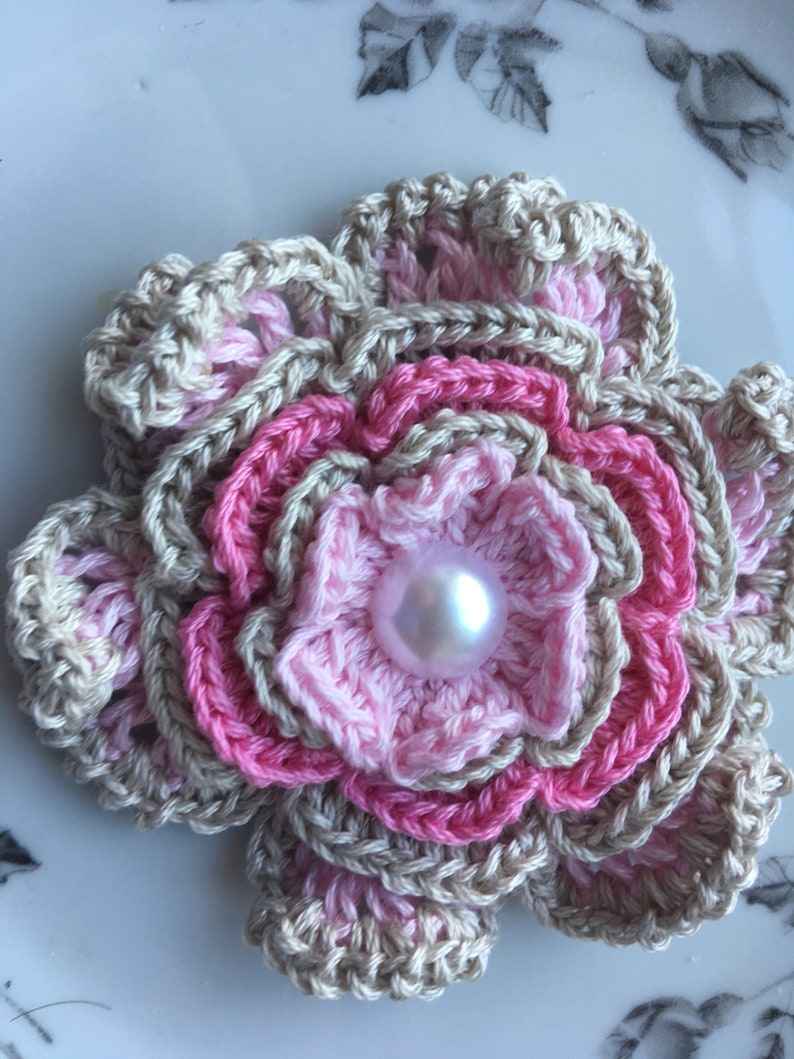 One big crochet flower for creativity Beautiful crochet flower for your inspiration applique and decoration 6 different colors