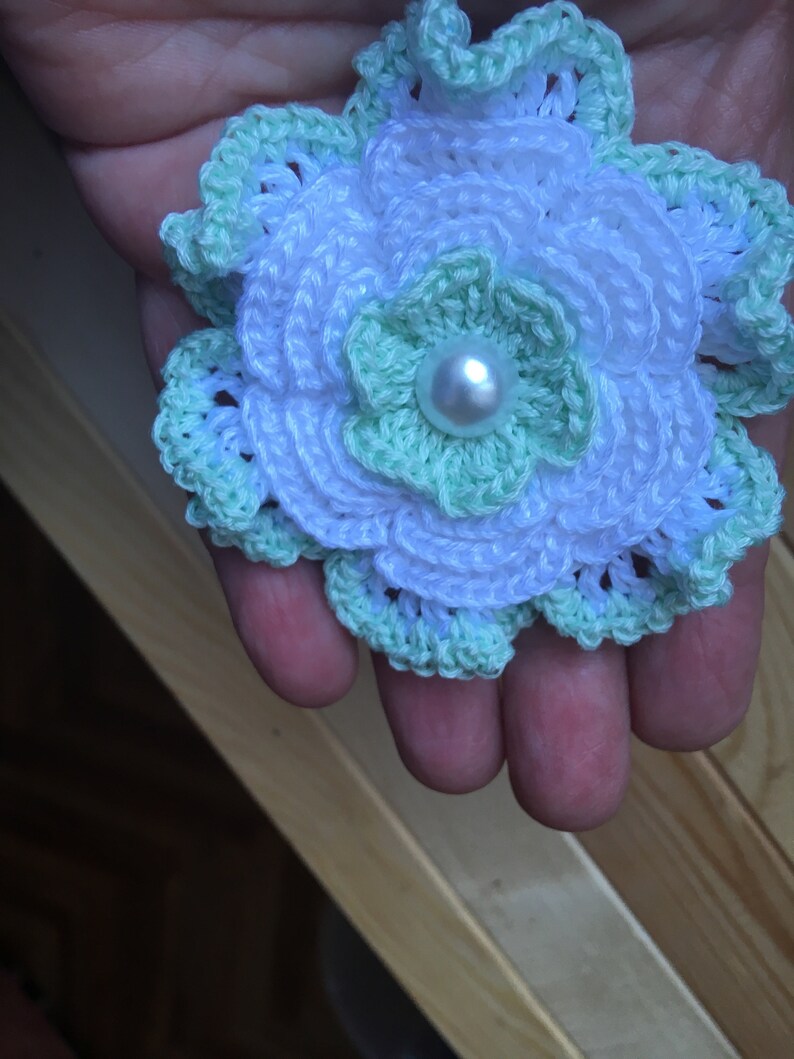 One big crochet flower for creativity Beautiful crochet flower for your inspiration applique and decoration 6 different colors