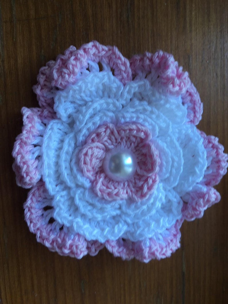 One big crochet flower for creativity Beautiful crochet flower for your inspiration applique and decoration 6 different colors
