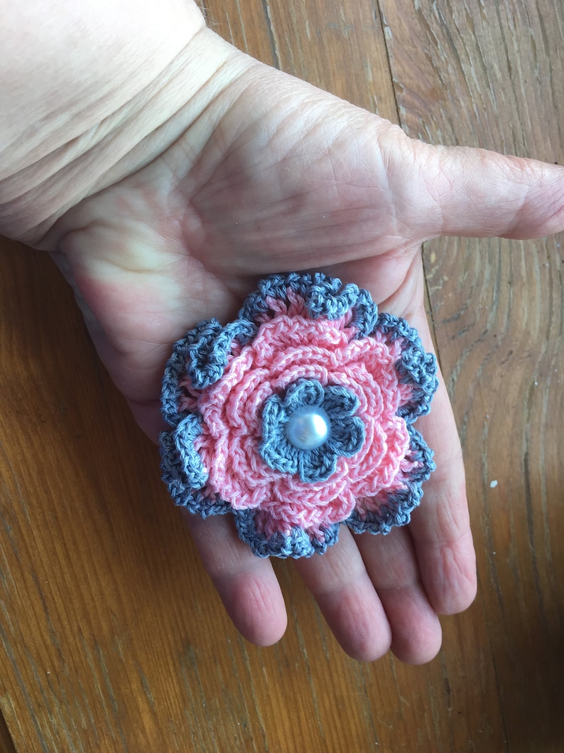 One big crochet flower for creativity Beautiful crochet flower for your inspiration applique and decoration 6 different colors