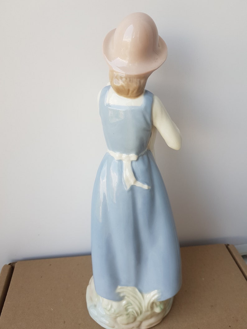 Nadal Spanish Porcelain Figurine girl with the lamb Etsy