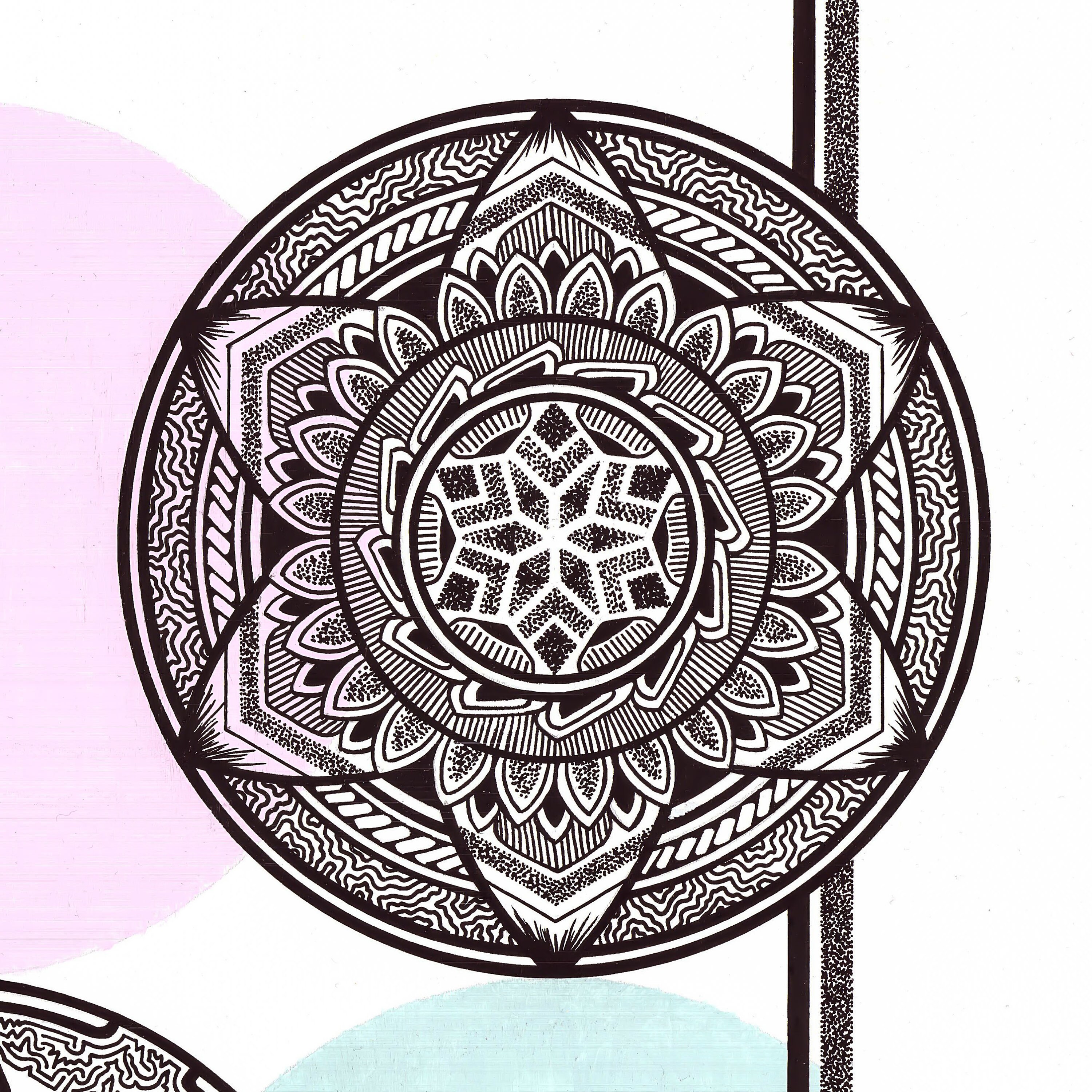 Pastel Mandala Print Wall Art Mandala Poster Tattoo Etsy