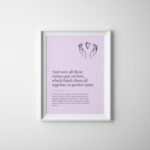 Colossians 3:14 bible verse print | A5 | Put on love | Love Bible verse print | Christian home | scripture print | Wedding & Engagement Gift