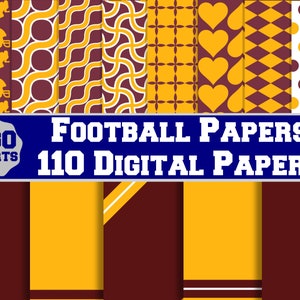 Burgund & Gold, Fußball Digital Paper Pack, Sportfans, kommerzielle Nutzung, Sublimationshintergründe
