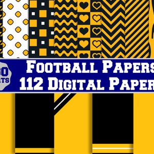 Schwarz und Gold Fußball Digital Paper Pack, Sportfans, kommerzielle Nutzung, Sublimationshintergründe
