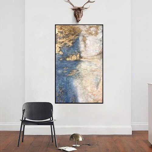 Modern Abstract Gold Foil Acrylic Painting shops Original Hand Painted on Canvas Large Art for Wall to Decorate Home & Offices Cuadros Abstractos