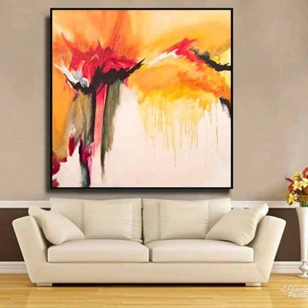 Large Yellow Wall Art Etsy