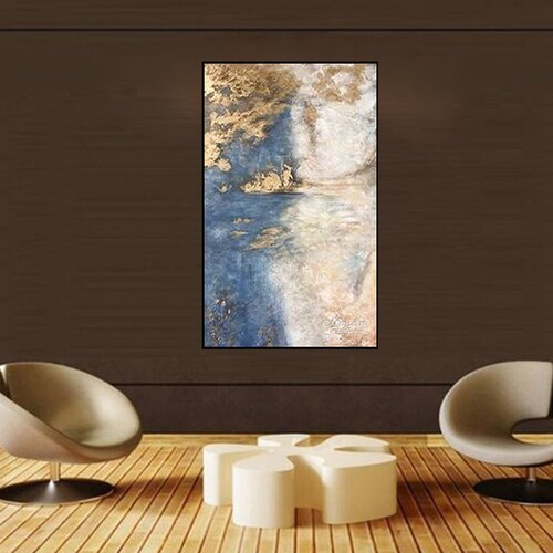 Modern Abstract Gold Foil Acrylic Painting shops Original Hand Painted on Canvas Large Art for Wall to Decorate Home & Offices Cuadros Abstractos