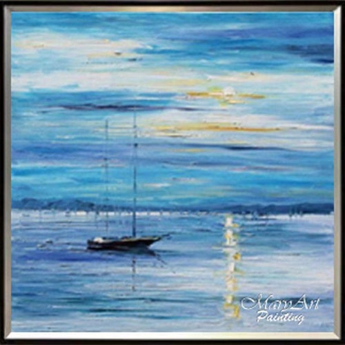 Seascape Abstract Acrylic Painting Heavy Texture shops Original Hand Painted on Canvas Large Art for Home & Office Cuadros Abstractos