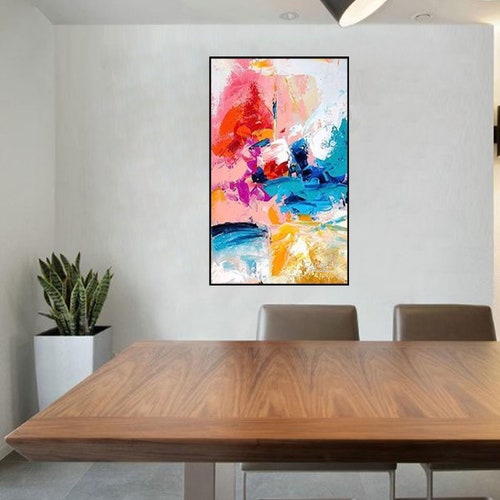 Modern Abstract Pink Acrylic Painting shops Original Hand Painted on Canvas Large Art for Wall to Decorate Home & Offices Cuadros Abstractos