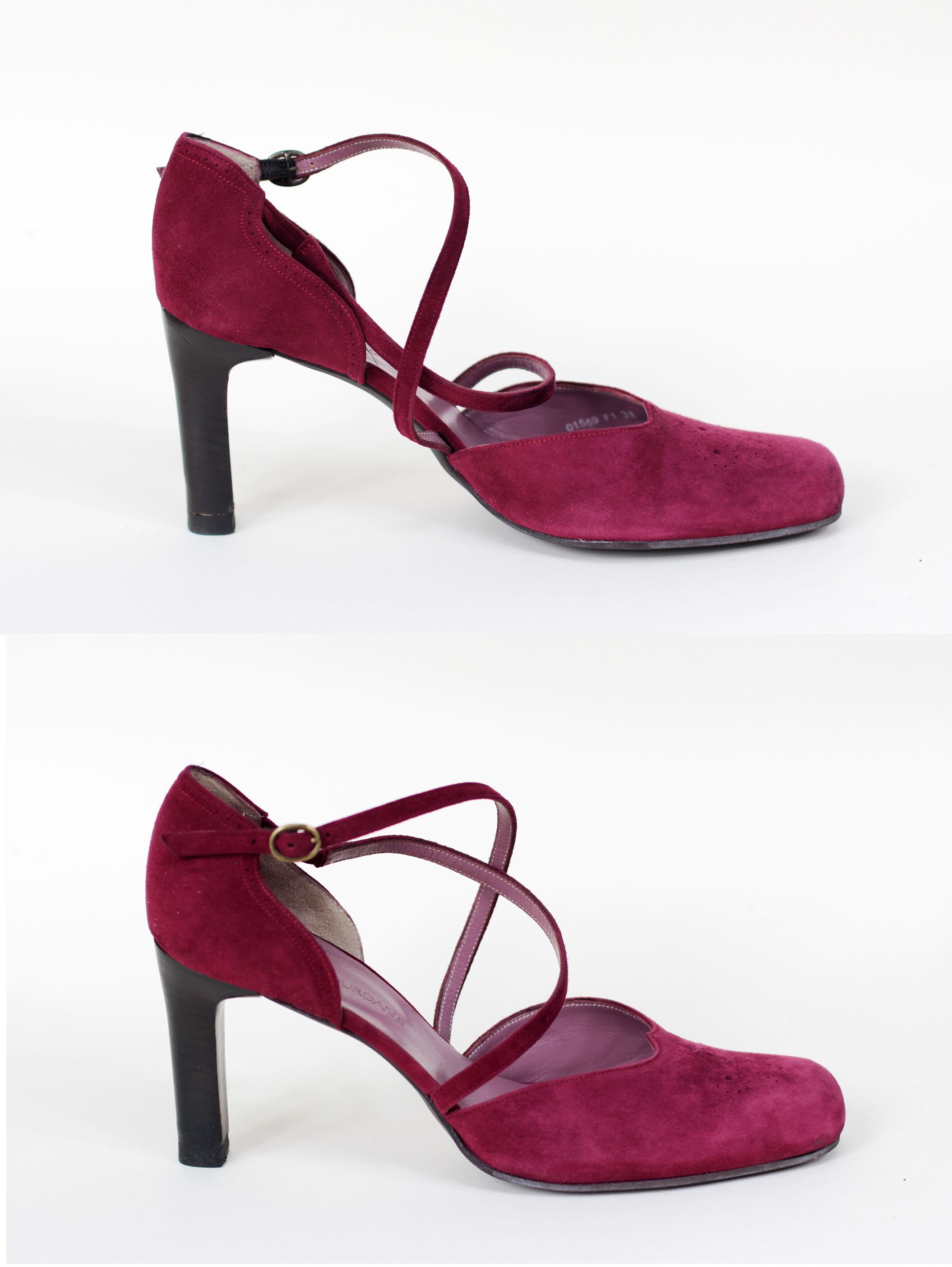 Sandales Compensées Charles Jourdan En Daim Rose Framboise - Taille 38 - Neuves