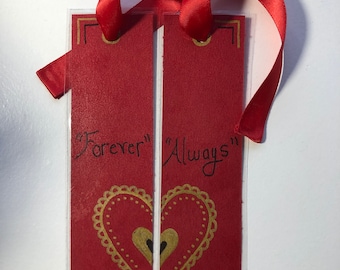 Valentine's day heart bookmark, his and hers gifts, bookmarks, presents, Christmas presents, best friend gifts, Valentine's day gift ideas