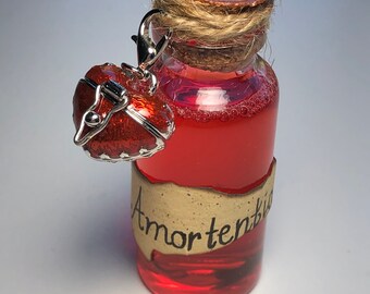 Wizard Inspired Love Potion, Wizard Potions, Love Potions, Wizard gifts, Potions, Wizard Gift Set, Potion Set, Antique Potions, Heart Charm