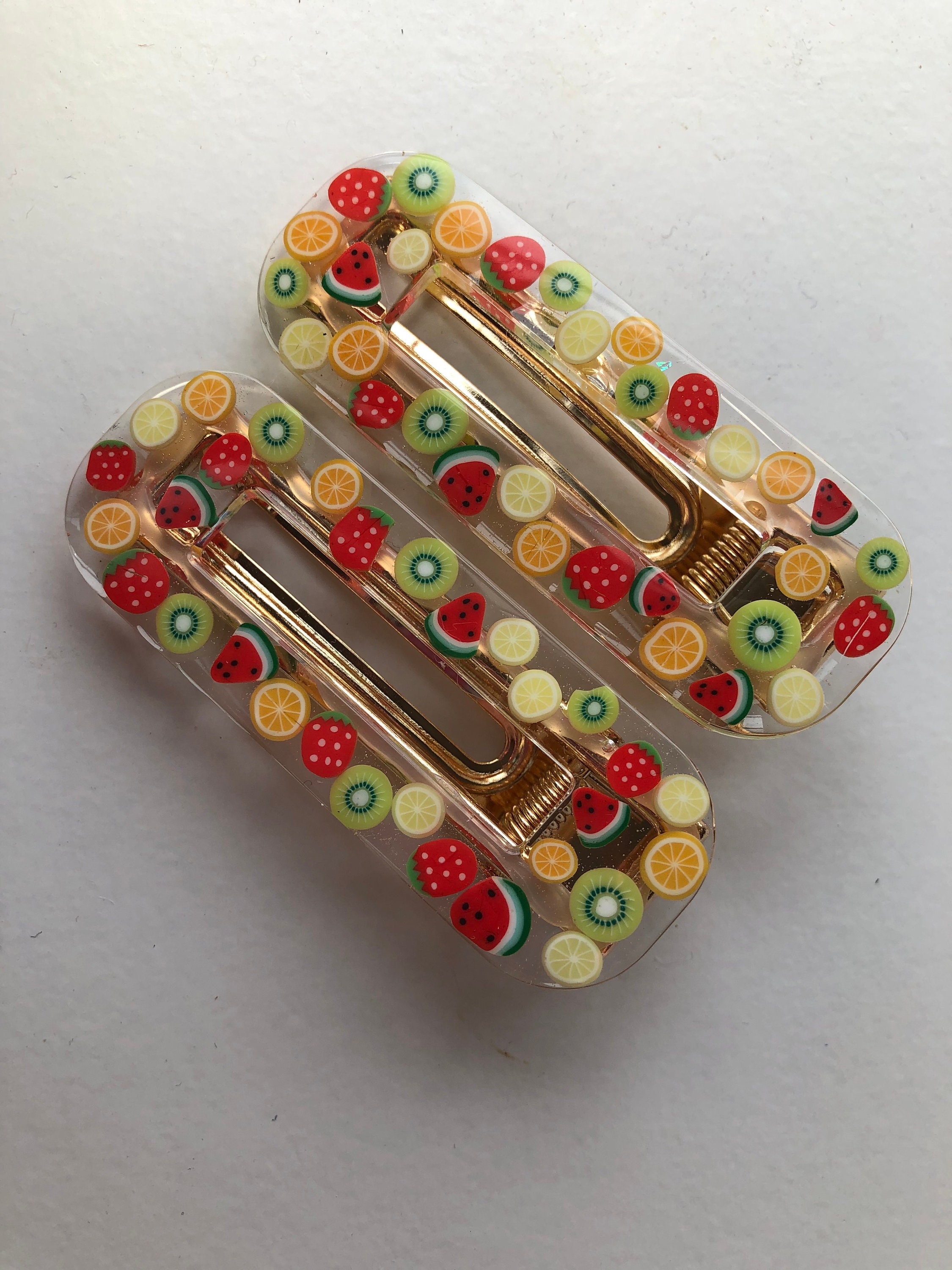 Fruit Salad Hair Clips Hair Barrettes Resin Hairclips Resin Etsy