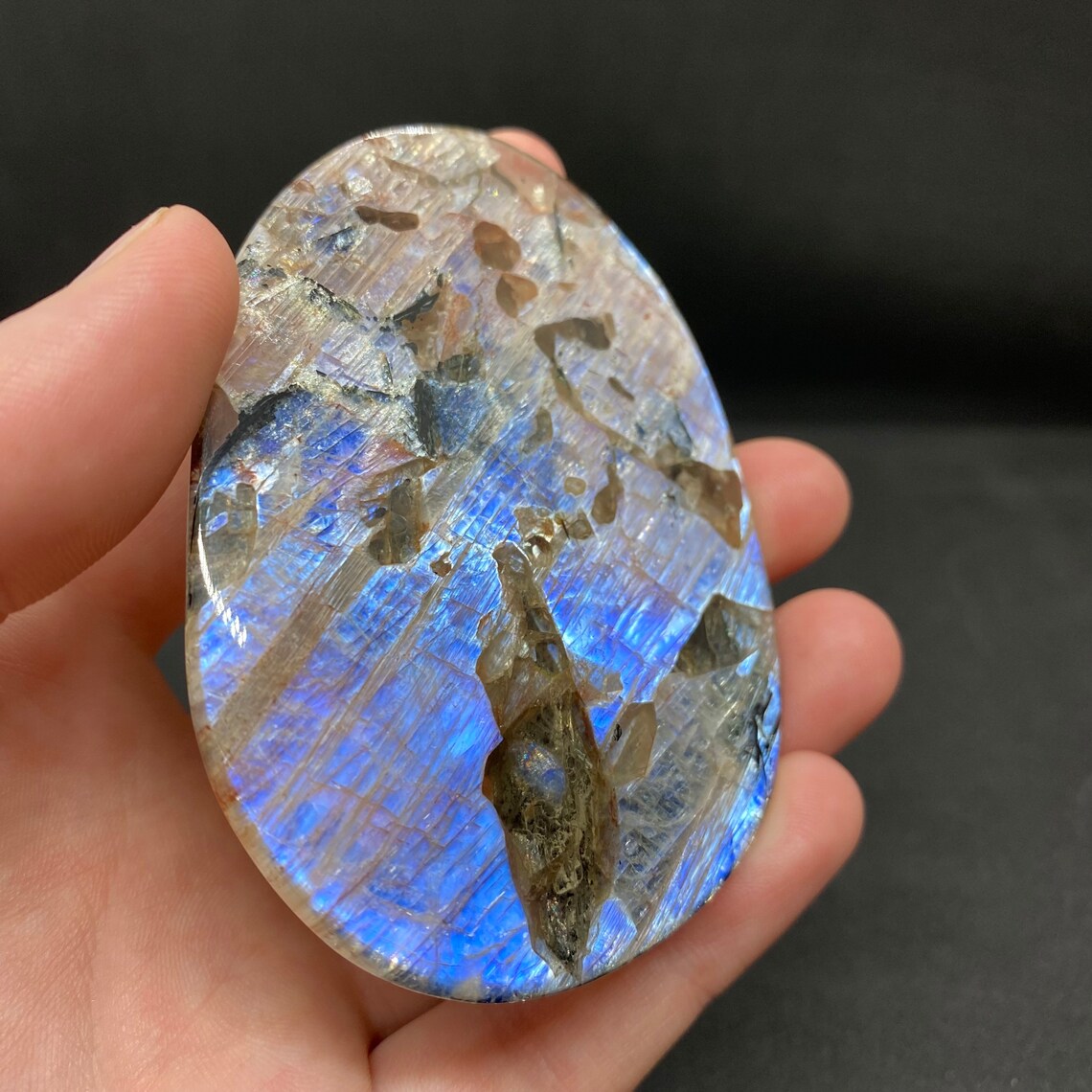 Top Belomorite Moonstone mineral pebbles. Bright flash Etsy