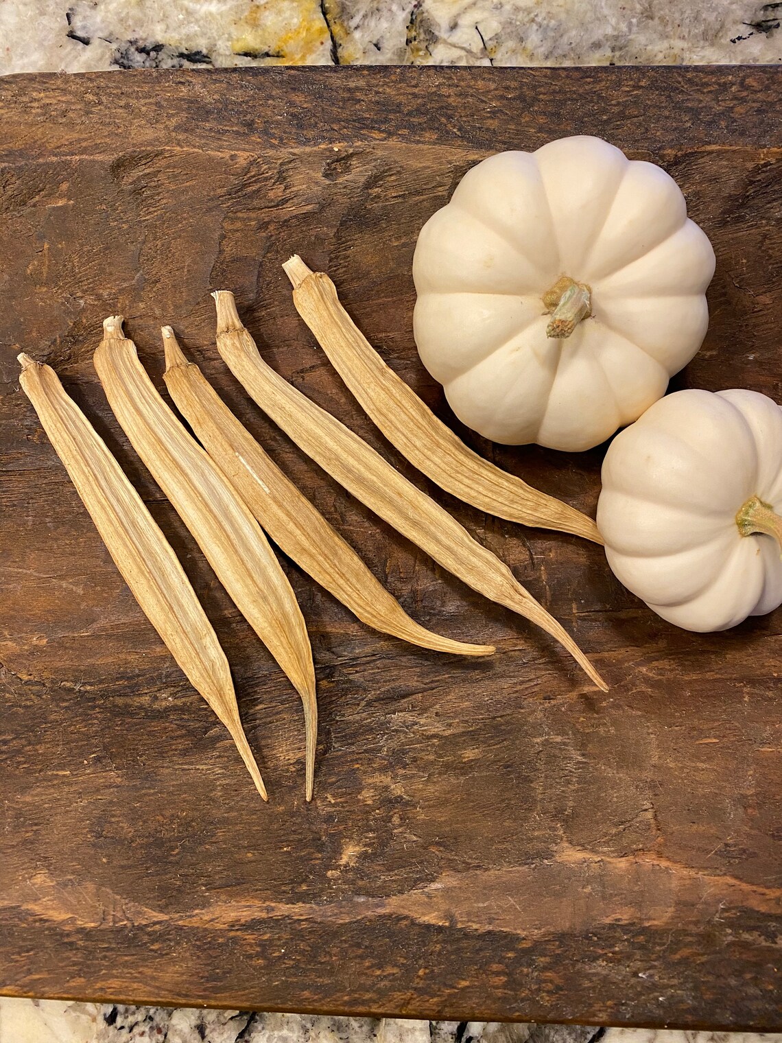 Dried Okra Pods Okra Decor Primative Fall Decor Okra Crafting Wreath Etsy