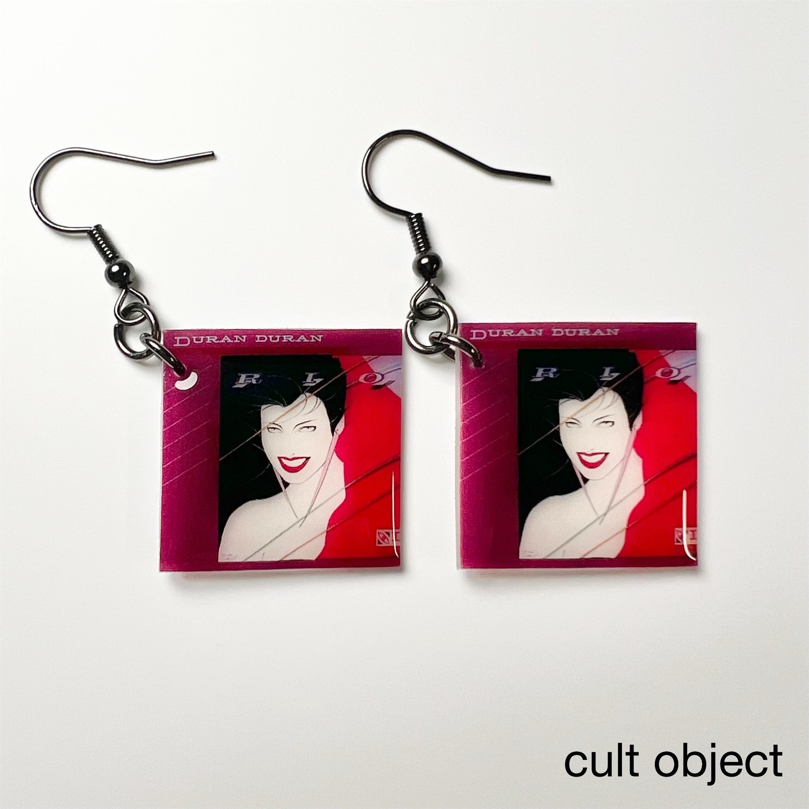 Duran Duran album cover dangling earrings - record album vinyl - handmade jewelry - LeBon - Taylor - Rhodes - 80s - Rio