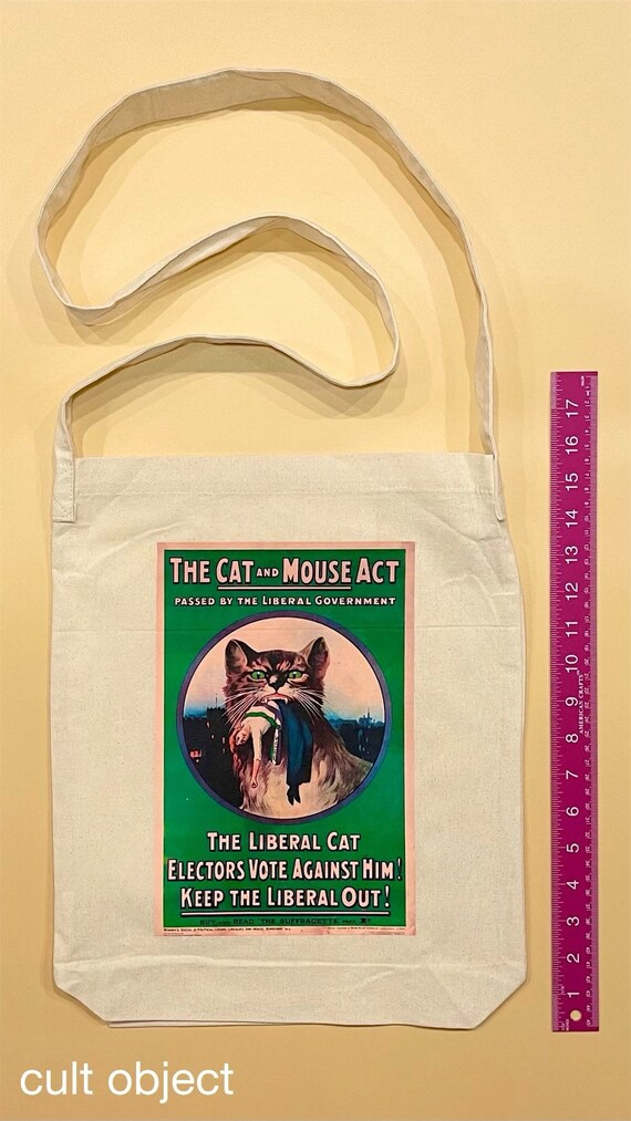Cat And Mouse Act Vintage Suffragette Poster 100 Cotton Etsy