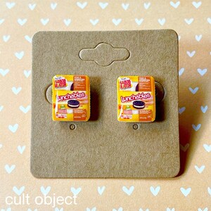 miniature cheese and cracker kid lunch stud earrings (ham and cheese) - school lunch - lunch lady earrings - teacher gift - 90s