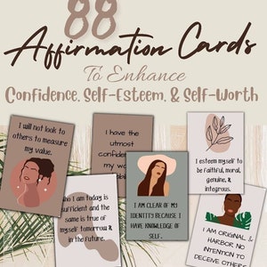 Boho Affirmation Cards printable, Empowerment Confidence Cards, Positive Affirmation Cards, Printable Motivational Cards, Self esteem Cards