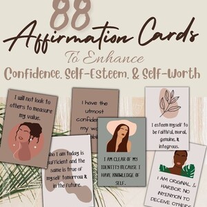 Cartes d'affirmation de soi Boho à imprimer, Cartes de confiance pour l'autonomisation, Cartes d'affirmation positive, Cartes de motivation imprimables, Cartes d'estime de soi