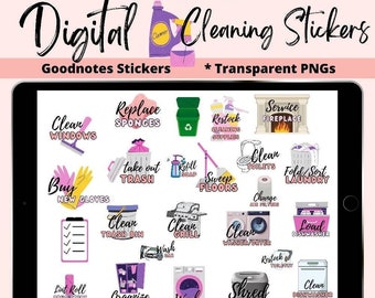 Household Spring cleaning Goodnotes Cleaning clipart Stickers, Everyday Chores Stickers Goodnotes, Digital Planning stickers for routine,