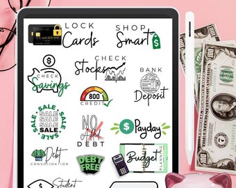 Digital budget planner goodnotes stickers, financial planner, Bills, Finance stickers, Everyday Stickers, Financial stickers, notability m
