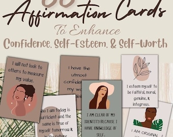 Boho Affirmation Cards printable, Empowerment Confidence Cards, Positive Affirmation Cards, Printable Motivational Cards, Self esteem Cards